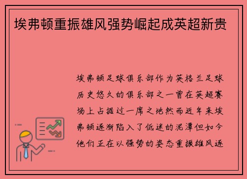埃弗顿重振雄风强势崛起成英超新贵